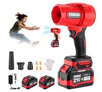 Soffiatori per foglie TEENO | 2x6,0Ah Batterie | 21V | 3 Velocità Regolabili | 116 km/h | 35000 giri/min | Leggero | Dotato di tre ugelli | Include Caricatore