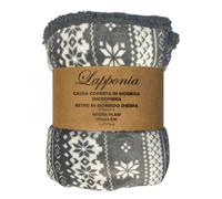 Soffice Calda Coperta Una Piazza Lapponia 150x200 Plaid Coral e Agnellino Sherpa