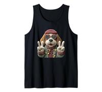 Soffice Cane Segno della Pace Carino Animale Domestico Cuore Occhiali Design Canotta