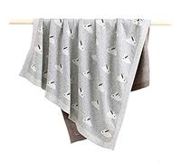 Soffice Coperta Bimbo in Cotone Maglia per bambino, Odot Bello Dormire di Coperta Unisex Neonato di Coniglio Morbida Coperta Swaddle Perfetta per Culla Carrozzina Lettino (Grigio,100 x 80 cm)