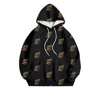 Soffice maglione donna casual felpa con cappuccio uomo stampa design comodo maglione da indossare tutti i giorni invernali stile basic maglione italiano, Nero , L