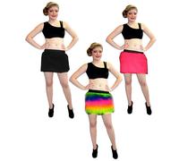 Soffice Pelliccia Neon UV Multi, Rosa , Nero Pelo Gonne Danza Cyber Rave