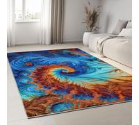 Soffice per Camera da Letto Tappeto, Iperrealismo Vortice Fantasy Shaggy per Soggiorno Tappeti 60 x 90 cm Antiscivolo Tappeti, lavabile, per stanza dei giochi, decorazione per la casa Multicolore