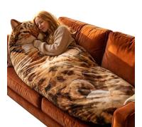 Soffice Sacco A Pelo Per Gatti Per Adulti, Sacco A Pelo Con Buste Per Gatti Lavabili, Lettino Da Terra In Peluche Extra Large Da 69"x31", Per Campeggio, Viaggi E Uso Interno