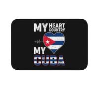 Soffice Tappetino di benvenuto My Heart My Country My Cuba Zerbino Tappetino per piedi 40×60cm per Vasca da Bagno,Porta d'Ingresso,Cucina