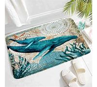 Soffice Tappeto da Cucina l Whale Humpback Coral Reef Zerbini per esterni Tappetino Doccia 40×60cm per Cucina,Vasca da Bagno,Soggiorno
