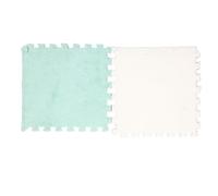 Soffice Tappeto in Piastrelle, Tappeto da Gioco con Area Puzzle da 10 Pezzi, Morbido Tagliabile Antiscivolo per Camera da Letto (Verde Menta Bianco)