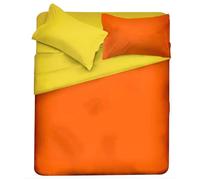 SofficePiuma - Set Sacco Copripiumino, con Federe e Patella, Art Fritz, Ipoallergenico (418Sole/11Arancio, 250x220 Matrimoniale King + 2 federe)