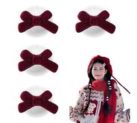 Soffici fermagli per capelli natalizi con fiocco di Natale, accessori per capelli, fermagli per capelli bianchi e rossi, per donne e ragazze, per Natale, Capodanno, mini forcine per capelli sottili e