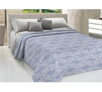 SOFFICIOSO Copriletto Estivo Fresco Tessuto Piquet Leggero Puro Cotone Linea Sonia MOD. Olivia Matrimoniale Azzurro
