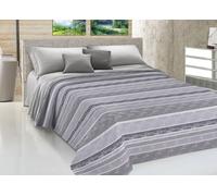 SOFFICIOSO Copriletto Estivo Fresco Tessuto Piquet Leggero Puro Cotone Linea Sonia MOD. Rodrigo 1 Piazza e Mezza Grigio