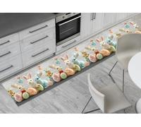 SOFFICIOSO Tappeto Pasqua Runner Cucina Antiscivolo Passatoia Fantasia Rabbit Easter 50x280 Rabbit Easter