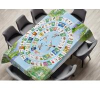 SOFFICIOSO Tovaglia Natale Puro Cotone Copritavolo Cucina Salotto Stampa Digitale MOD Gioco Dell'oca 150x180 Gicoo Dell'Oca