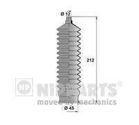 Soffietto cremagliera sterzo J2840901 NIPPARTS per CHEVROLET MAZDA DAEWOO