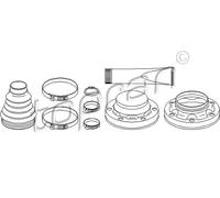 Soffietto giunto semiasse Assale posteriore Sx 111 671 TOPRAN per VW PORSCHE