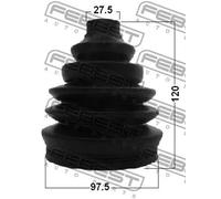 Soffietto giunto semiasse lato ruota PVC 2717P-XC90F2 FEBEST per VOLVO SAAB OPEL