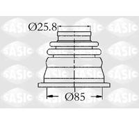 Soffietto giunto semiasse sul lato del cambio 4003408 SASIC per RENAULT PEUGEOT