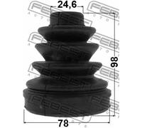 Soffietto giunto semiasse sul lato del cambio NBR (Nitrile-Butadiene-Caucciù)