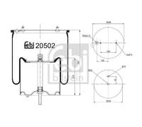 Soffietto Sospensione Pneumatica Febi Bilstein 20502 per Scania
