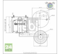 Soffietto Sospensione pneumatica Febi per DAF XG+ XG XF CF