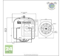 Soffietto Sospensione pneumatica Febi per MERCEDES UNIMOG U LK/LN2 1524 1520 15