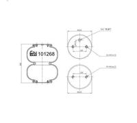 Soffietto, sospensioni pneumatiche FEBI 101268 per SK 9.57 1987-1996