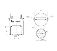 Soffietto, sospensioni pneumatiche FEBI 102383 per VOLVO FH II 12.777 2012-