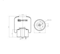 Soffietto, sospensioni pneumatiche FEBI 49198 per VOLVO B8 7.698 2013-