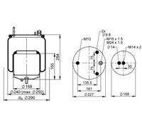 Soffietto, sospensioni pneumatiche PHOENIX 1 DF 17 A-2 VOLVO FM 10.837 2005-