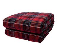 Soffim Madras Trapunta Fibra Primaverile 1° Variante, 100% Cotone Tinto Filo-100% Poliestere, Quadro Rosso, 155x200x5 cm