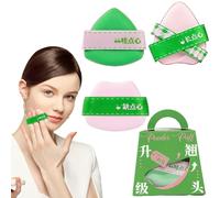 Soffio di polvere per il viso, soffio triangolare,Spugna per miscelatori ad alta densità e flessibile - Spugne per fondotinta e miscelazione cosmetici, 3 pezzi, strumenti per il trucco di bellezza