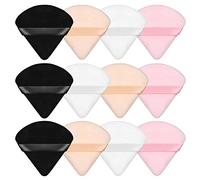 Soffio per trucco viso 12 pezzi Soffio per cipria triangolare riutilizzabile Asciutto e bagnato Soffio cosmetico a doppio uso Spugna in polvere morbida Strumento per il trucco di bellezza