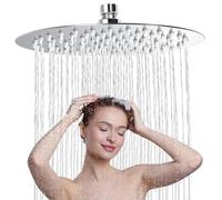 Soffione Doccia 12 Pollici, Doccia Fisso Piazza, Soffione per Doccia in Inox 304, Testa Doccia Regolabile 360°, Può essere installato a parete o a soffitto 20CM (12 pollici - Rotondo)