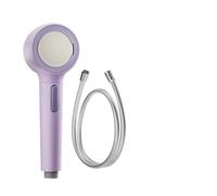 Soffione doccia 2 modalità doccia ad alta pressione, soffioni con filtro staccabile portatile(Purple-B2)
