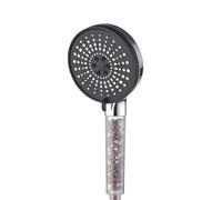 Soffione doccia 5-speed Water Adjustment Filter Shower Head High Pressure Negative Ion Hard Softening Set(Black)