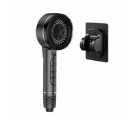 Soffione doccia 7 in 1 a grande portata con filtro, 4 modalità, alta pressione, risparmio idrico, massaggio un solo tasto, testa portatile(A)