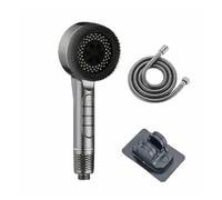 Soffione doccia 7 in 1 a grande portata con filtro, 4 modalità, alta pressione, risparmio idrico, massaggio un solo tasto, testa portatile(F)