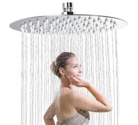 Soffione Doccia 8 Pollici, Doccia Fisso Piazza, Soffione per Doccia in Inox 304, Testa Doccia Regolabile 360°, Può essere installato a parete o a soffitto 20CM (Rotondo)