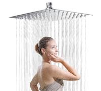 Soffione Doccia 8 Pollici, Doccia Fisso Piazza, Soffione per Doccia in Inox 304, Testa Doccia Regolabile 360°, Può essere installato a parete o a soffitto 20CM (Quadrato)