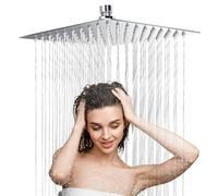 Soffione Doccia 8 Pollici, Soffione per Doccia in Inox 304, Doccia Fisso Piazza, Testa Doccia Regolabile 360°, Può Essere Installato a Parete o a Soffitto