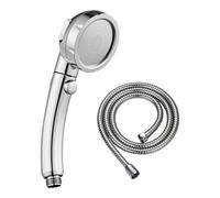 Soffione doccia a 3 livelli, rinforzo della pressione, doccetta con tubo da 1,5 m, per bagno e animali domestici, in metallo, 8 x 24 cm, con attacco da 1/2"