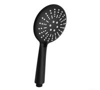 Soffione doccia a forma di girasole nero con tre modalità di spruzzo, tra cui pioggia a impulsi e impostazioni di massaggio per un'esperienza rinfrescante, design rotondo grande da 12 cm