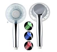 Soffione doccia a LED a temperatura controllata, grande pressione manuale ad alta pressione con 2 modalità di uscita dell'acqua, spray bagno spa doccia ugello, ABS + tecnologia cromata galvanica