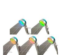 Soffione doccia a LED con 3/7 colori di cambio, pulsante di arresto 'elica, soffione doccia ad alta pressione turbocompresso, display della temperatura, doccia(Multi colors Silver)