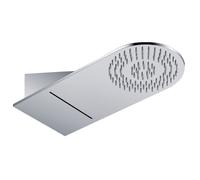 Soffione Doccia a Parete Acciaio Inox Punta Tonda Con Cascata
