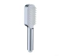 Soffione doccia a pettine pressurizzato con setole in silicone, spruzzatore portatile a doppia funzione per il risciacquo dei capelli, nero (cromato)