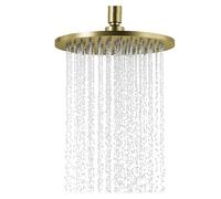 Soffione Doccia a Pioggia 20 x 20 CM, Docce Fisso Rotondo, 360°Girevole, Inclinazione di 15°, Ugello in silicone Anticalcare, Soffione Doccia da Parete in 304 Acciaio Inox