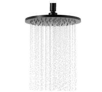 Soffione Doccia a Pioggia 20 x 20 CM, Docce Fisso Rotondo, 360°Girevole, Inclinazione di 15°, Ugello in silicone Anticalcare, Soffione Doccia da Parete in 304 Acciaio Inox