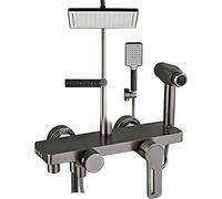 Soffione doccia a pioggia ad alta pressione da 30,5 cm, soffione doccia a mano combinato, doccia da bagno ad alto flusso con modalità a 6 spruzzi, braccio di estensione regolabile e tubo da 150 cm