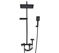 Soffione doccia a pioggia ad alta pressione da 30,5 cm, soffione doccia a mano combinato, doccia da bagno ad alto flusso con modalità a 6 spruzzi, braccio di estensione regolabile e tubo da 150 cm